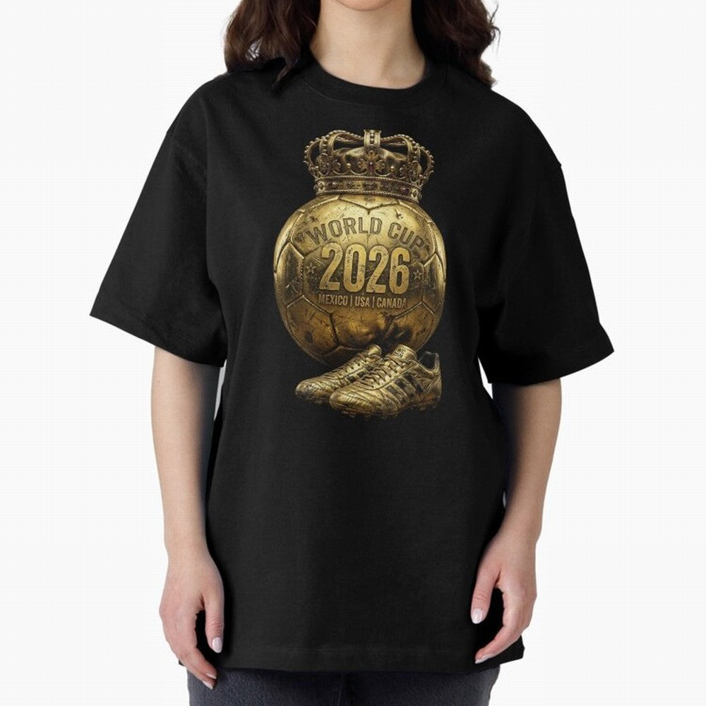 World Cup 2026 Golden Soccer Ball Crown- Mexico USA Canada Classic T-Shirt Bring Stadium Energy to FIFA World Cup 2026 Inspired by Neymar, Haaland and Cristiano Ronaldo, England, France and Netherlands Energy, Champion Mindset, Group Stage Buzz,