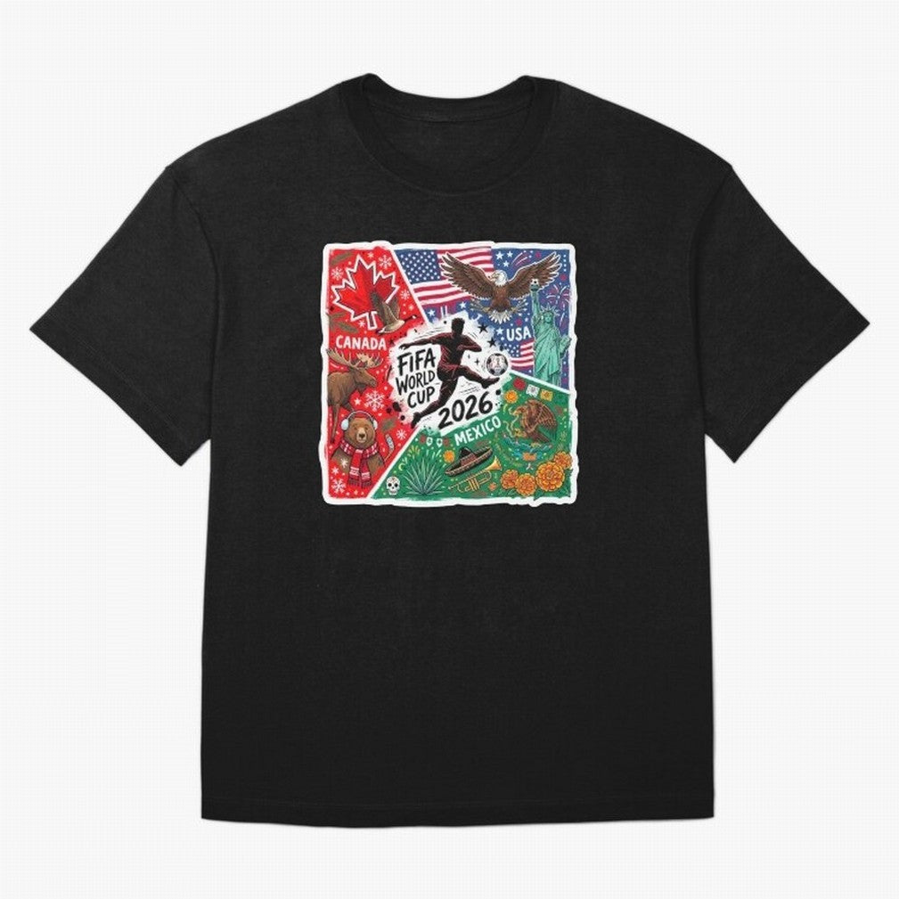 FIFA World Cup 2026 USA Canada Mexico ¨C Patriotic Football Collage Design Classic T-Shirt Cheer for the FIFA World Cup 2026 Group Stage Journey through Cristiano Ronaldo Highlights, Argentina Pride, Sports Nostalgia, International Competition,