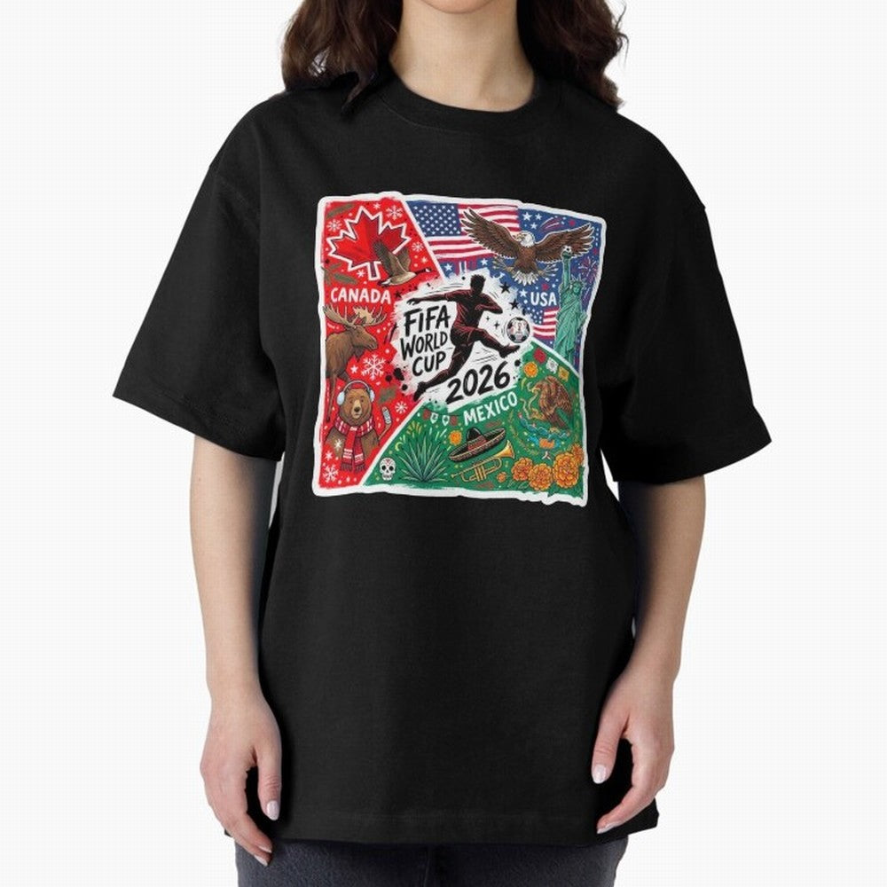 FIFA World Cup 2026 USA Canada Mexico ¨C Patriotic Football Collage Design Classic T-Shirt Cheer for the FIFA World Cup 2026 Group Stage Journey through Cristiano Ronaldo Highlights, Argentina Pride, Sports Nostalgia, International Competition,