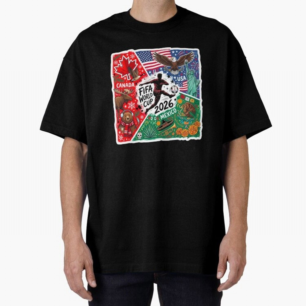 FIFA World Cup 2026 USA Canada Mexico ¨C Patriotic Football Collage Design Classic T-Shirt Cheer for the FIFA World Cup 2026 Group Stage Journey through Cristiano Ronaldo Highlights, Argentina Pride, Sports Nostalgia, International Competition,