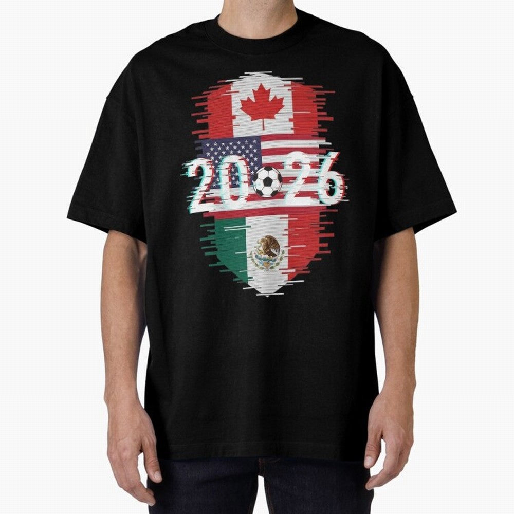 Glitched United 2026 - North America Emblem Classic T-Shirt Celebrate Classic Football Spirit in FIFA World Cup 2026 for Fans of Messi, Neymar and Mbappe and Netherlands, Bringing Match Day Excitement, Supporter Culture, Golden Goals and Global