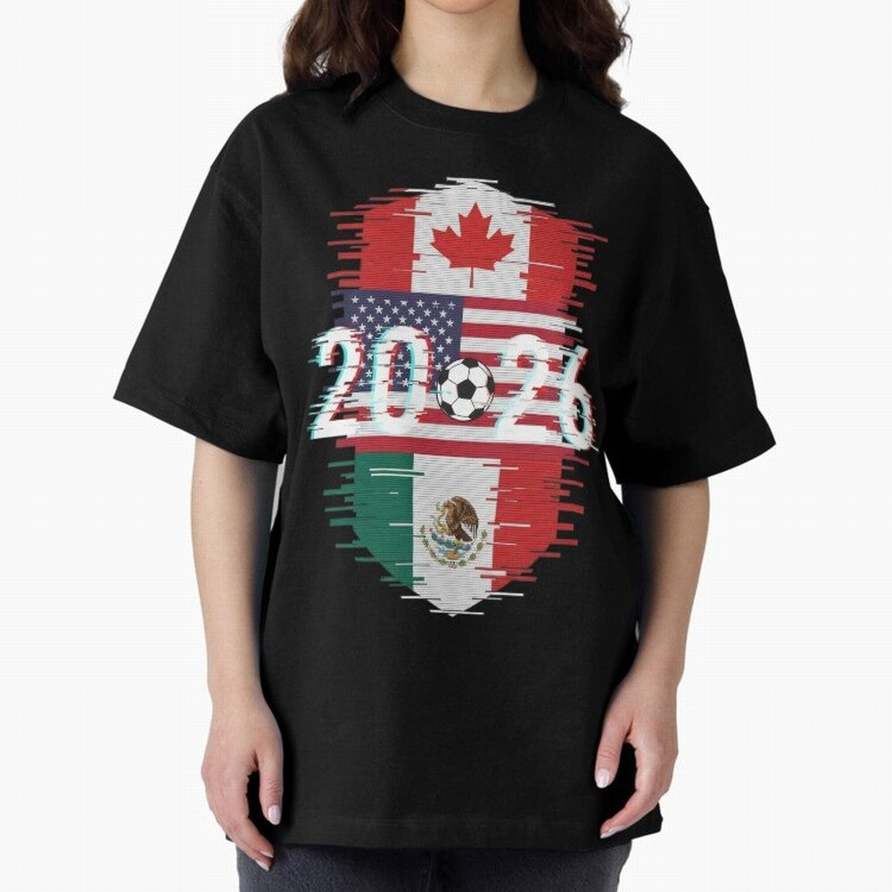 Glitched United 2026 - North America Emblem Classic T-Shirt Celebrate Classic Football Spirit in FIFA World Cup 2026 for Fans of Messi, Neymar and Mbappe and Netherlands, Bringing Match Day Excitement, Supporter Culture, Golden Goals and Global