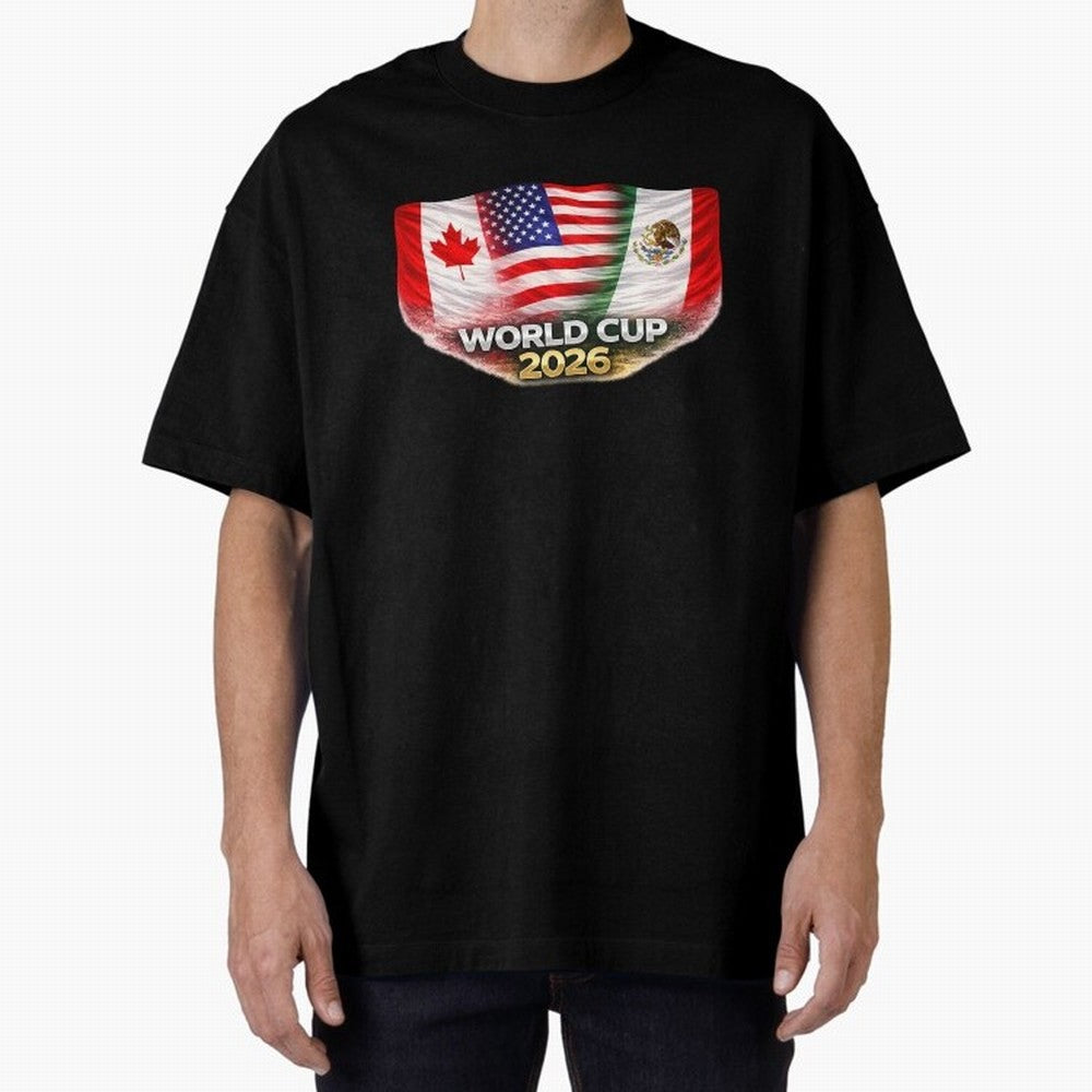World Cup 2026 North America Flags Design ¨C USA Canada Mexico Soccer Fan Graphic Classic T-Shirt Fuel the FIFA World Cup 2026 Journey through Cristiano Ronaldo Highlights, England Pride, Sports Nostalgia, International Competition, Famous Players