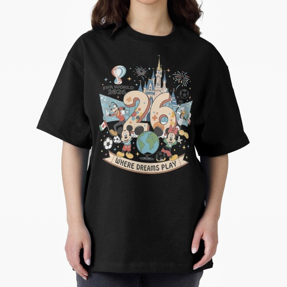 Dreamland Football 26 Shirt | Cute Cartoon Global Celebration Tee Classic T-Shirt Celebrate Rivalries and Pride in FIFA World Cup 2026 USA Canada Mexico for Fans of Cristiano Ronaldo, Haaland and CR7 and Portugal, Spain and Germany, Bringing