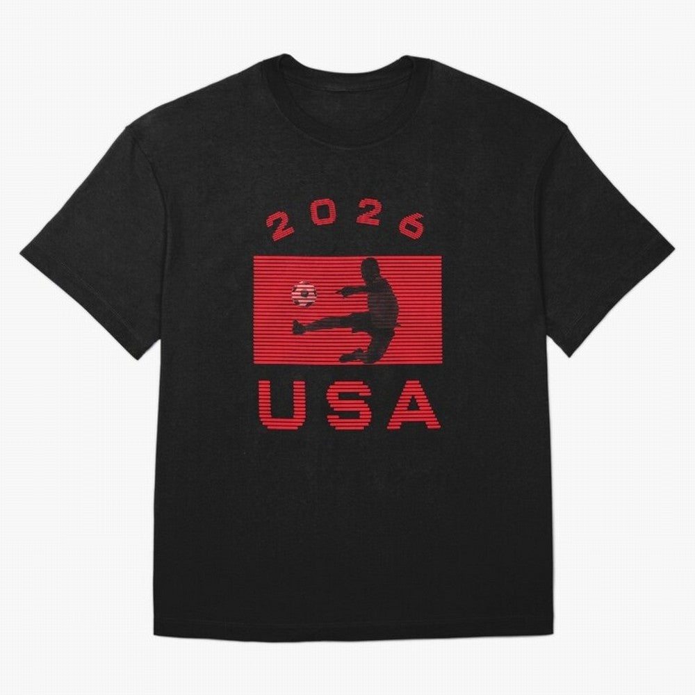 USA Soccer 2026 Player Silhouette Athletic Design Classic T-Shirt Keep the Legacy of Global Football Passion for FIFA World Cup 2026, Inspired by Cristiano Ronaldo, Haaland and CR7, Brazil, Football History, Final Match Energy, Crowd Noise and Once