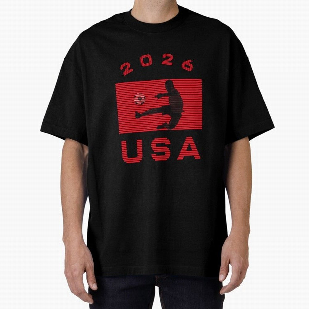 USA Soccer 2026 Player Silhouette Athletic Design Classic T-Shirt Keep the Legacy of Global Football Passion for FIFA World Cup 2026, Inspired by Cristiano Ronaldo, Haaland and CR7, Brazil, Football History, Final Match Energy, Crowd Noise and Once