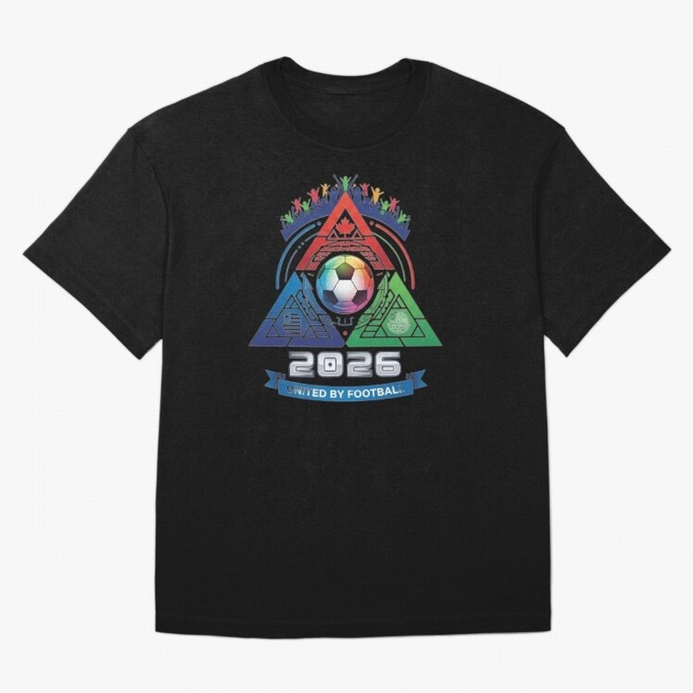 Triangular United by Football World Cup 2026 Emblem Classic T-Shirt Celebrate Golden Goal Energy in FIFA World Cup 2026 USA Canada Mexico for Fans of Mbappe and Neymar and England and Germany, Bringing Game Day Rituals, Football Legends, Country