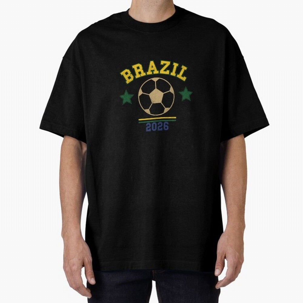Brazil 2026 ¡ª Vintage Soccer Tee Classic T-Shirt Turn Every Weekend Toward the FIFA World Cup 2026 USA Canada Mexico Journey through Neymar, Haaland and Cristiano Ronaldo Highlights, Brazil, Portugal and Argentina Pride, Goal Celebration Energy,