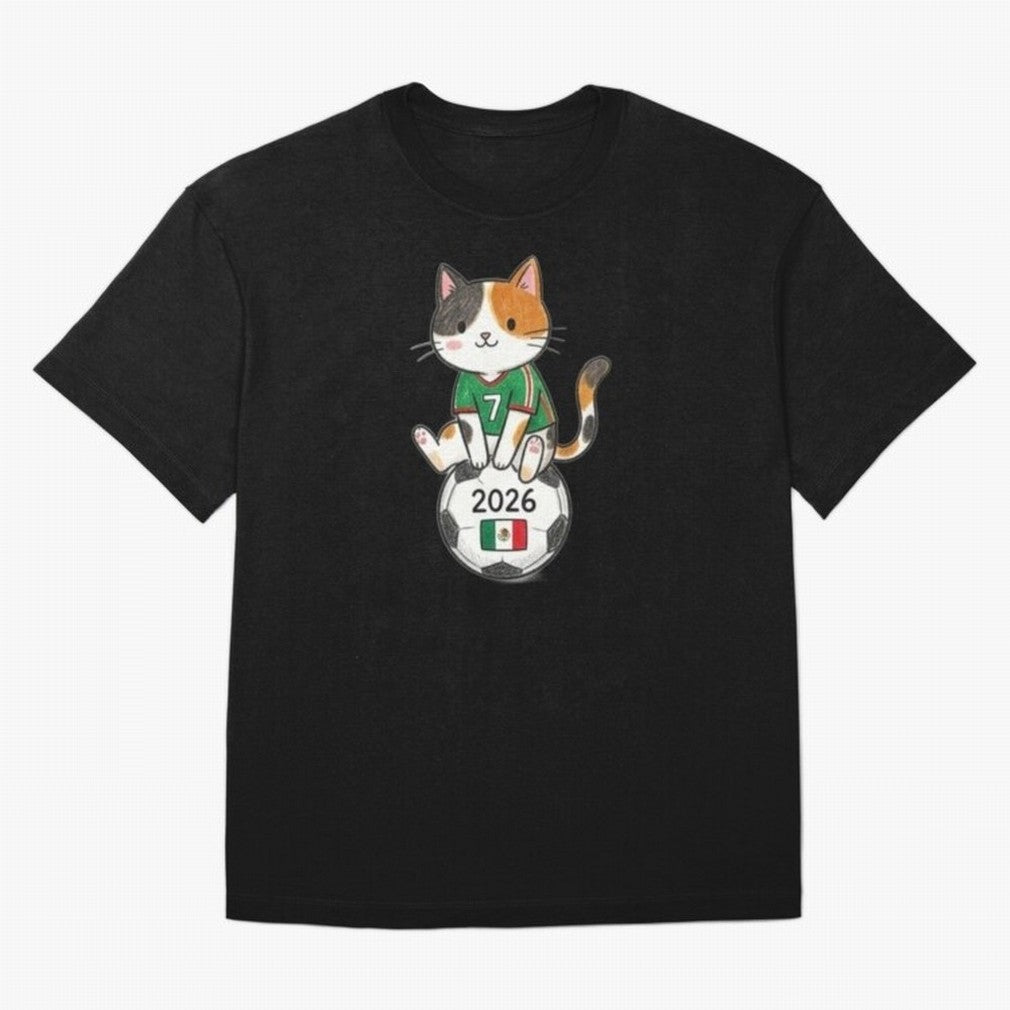 Mexico Soccer Cat #7 - 2026 World Cup Spirit Classic T-Shirt Celebrate Unforgettable Nights in FIFA World Cup 2026 Group Stage Spirit, Highlighting England and Germany, Mbappe and Neymar, Retro Football Energy, Iconic Rivalries, Trophy Chase Drama
