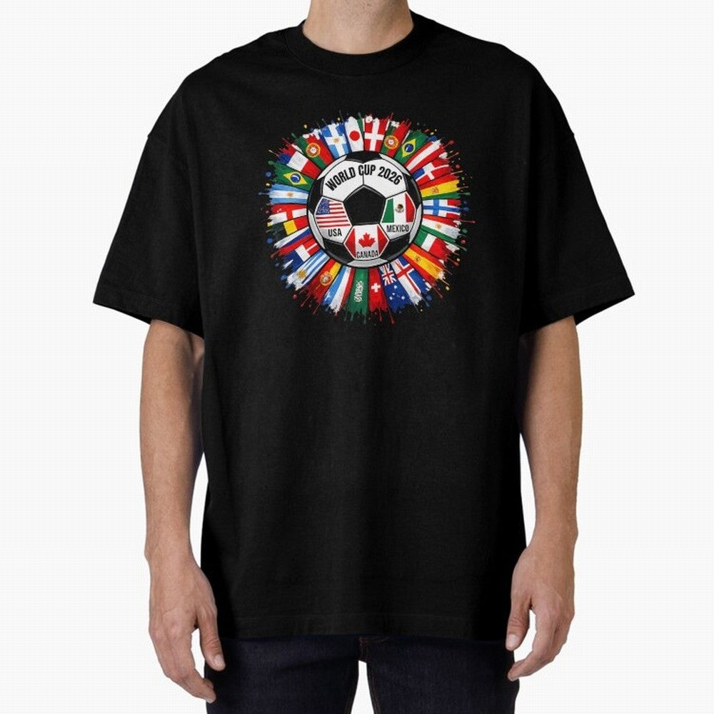 World Cup 2026 Shirt Soccer Tournament Fan Design International Flags Football Graphic Tee Sports Lover Gift Classic T-Shirt Celebrate Every Goal in FIFA World Cup 2026 for Fans of CR7 and England, Bringing Stadium Chants, National Pride, Trophy
