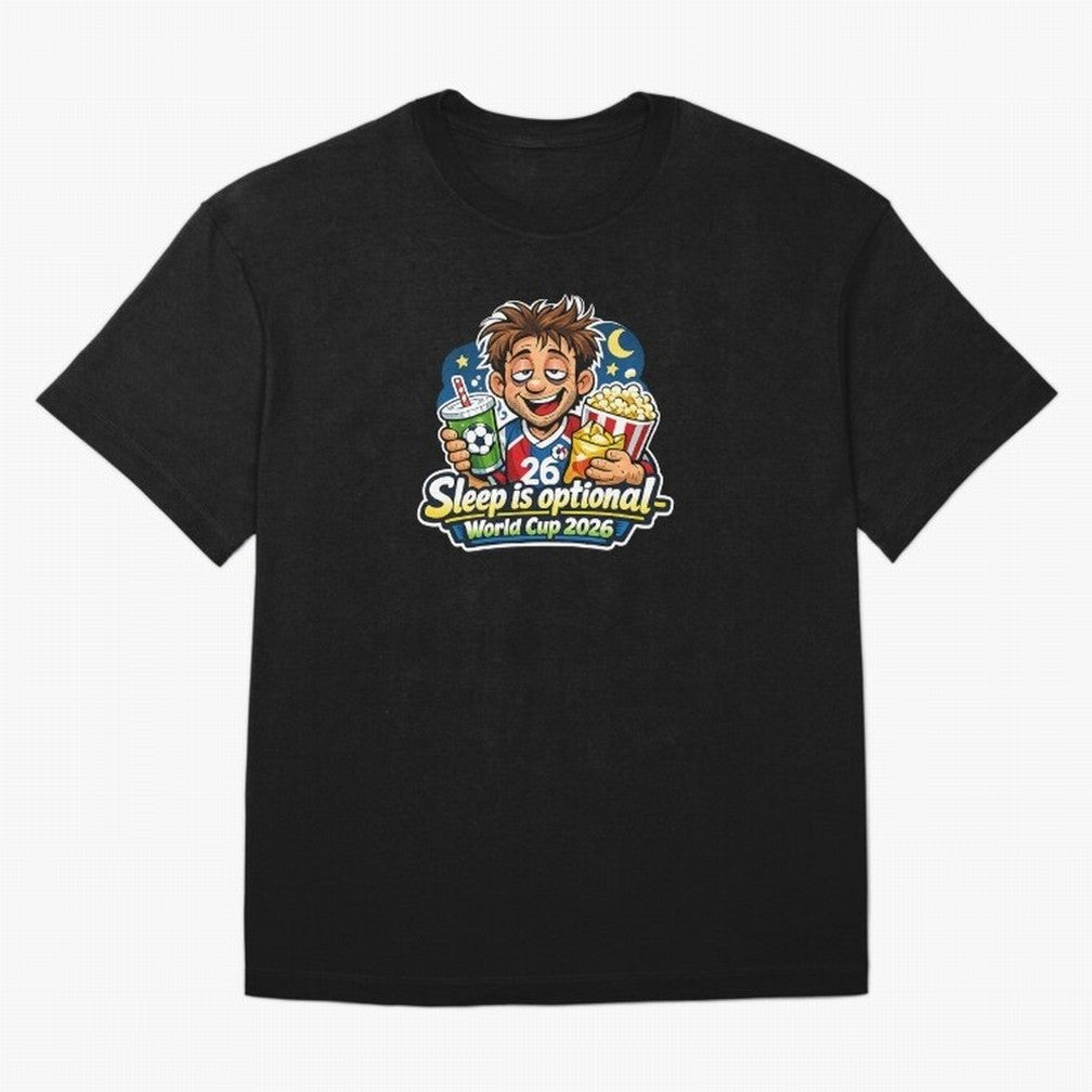 Sleep Is Optional ¨C World Cup 2026 Funny Soccer Fan Night Design Classic T-Shirt Feel the Trophy Chase of FIFA World Cup 2026 Spirit, Built around Portugal, Haaland, Global Supporter Spirit, Legendary Goals, National Colors and Tournament