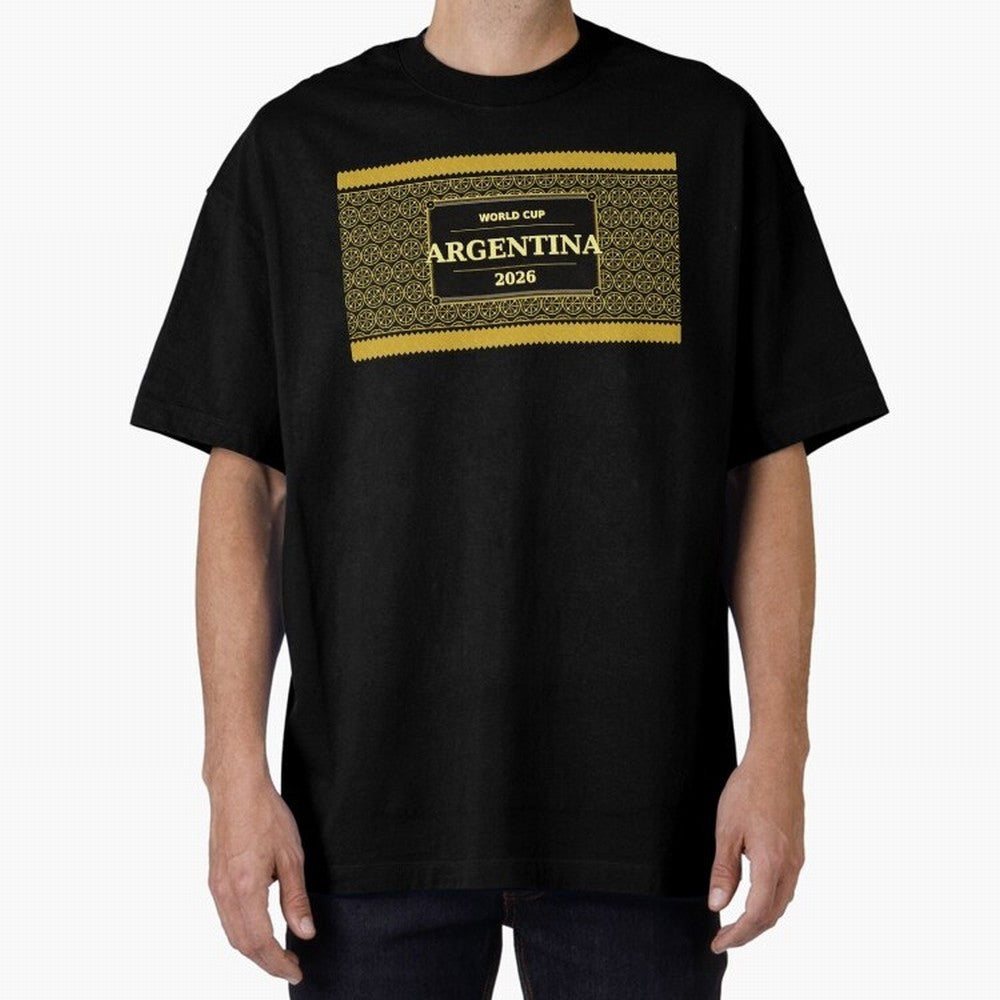 Argentina Football Fan 2026 Black Gold Luxury ¡ª Defending Champions Classic T-Shirt Make Game Day About Match Day Hype around FIFA World Cup 2026, Messi, France and Portugal, Football Festival Excitement, Trophy Ambitions, Country Rivalries and
