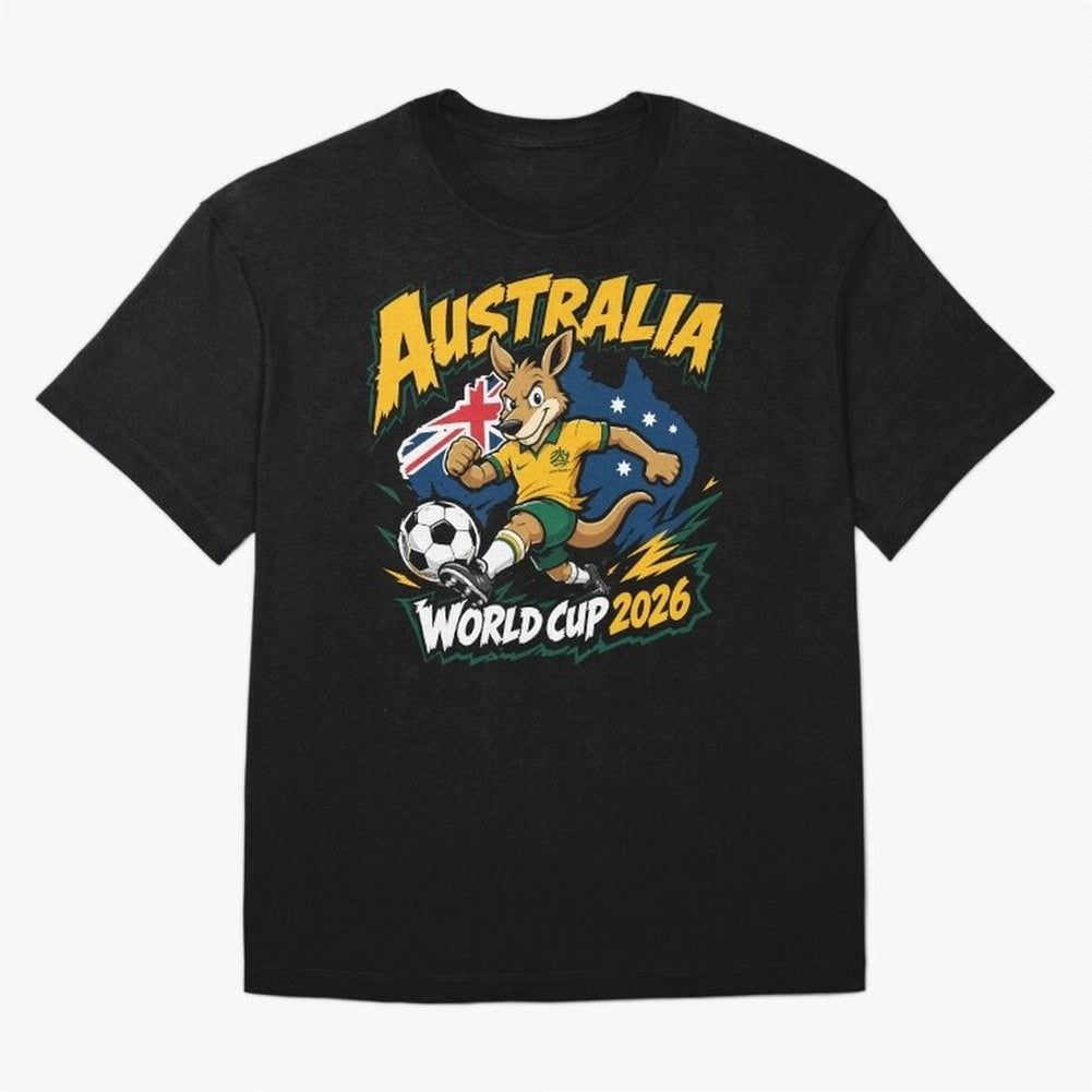 Australia World Cup 2026 Soccer Kangaroo Fan Design Classic T-Shirt Step into FIFA World Cup 2026 Built around Neymar, Argentina and Brazil Energy, Championship Spirit, Famous Goals, Roaring Crowds and International Football Unity; Great for Watch