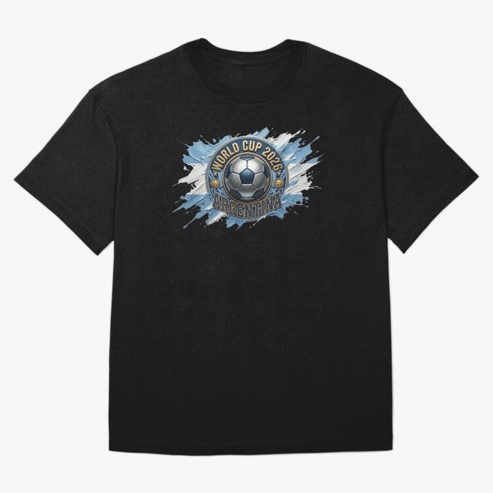 World Cup 2026 Argentina Soccer Ball Paint Splash Classic T-Shirt Relive the FIFA World Cup 2026 USA Canada Mexico Journey through Neymar, Haaland and Cristiano Ronaldo Highlights, Argentina, France and Brazil Pride, Stadium Chants, National Pride,