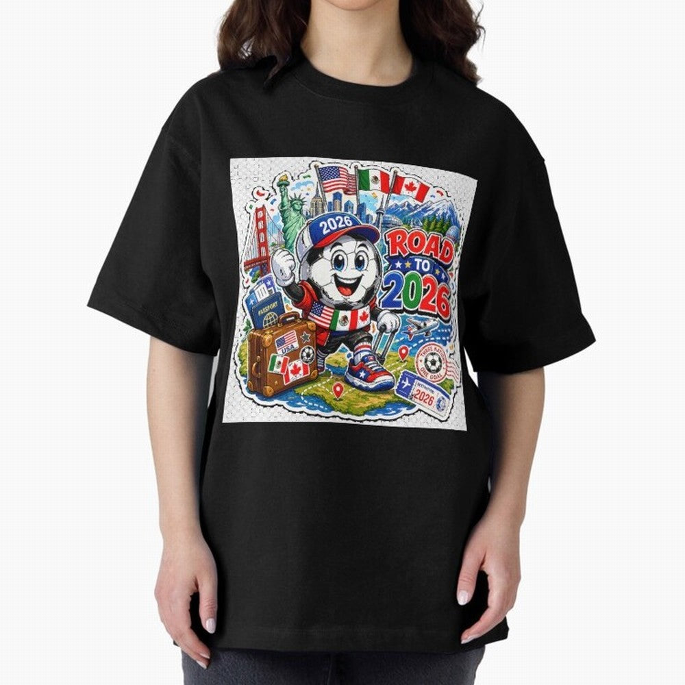 Road to 2026 Football Travel Classic T-Shirt Capture Global Football Passion for FIFA World Cup 2026 Group Stage, Inspired by Neymar, Haaland and Cristiano Ronaldo, England, France and Netherlands, Global Supporter Spirit, Legendary Goals, National