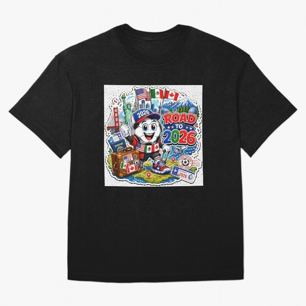 Road to 2026 Football Travel Classic T-Shirt Capture Global Football Passion for FIFA World Cup 2026 Group Stage, Inspired by Neymar, Haaland and Cristiano Ronaldo, England, France and Netherlands, Global Supporter Spirit, Legendary Goals, National