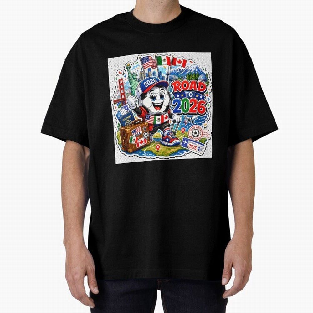 Road to 2026 Football Travel Classic T-Shirt Capture Global Football Passion for FIFA World Cup 2026 Group Stage, Inspired by Neymar, Haaland and Cristiano Ronaldo, England, France and Netherlands, Global Supporter Spirit, Legendary Goals, National