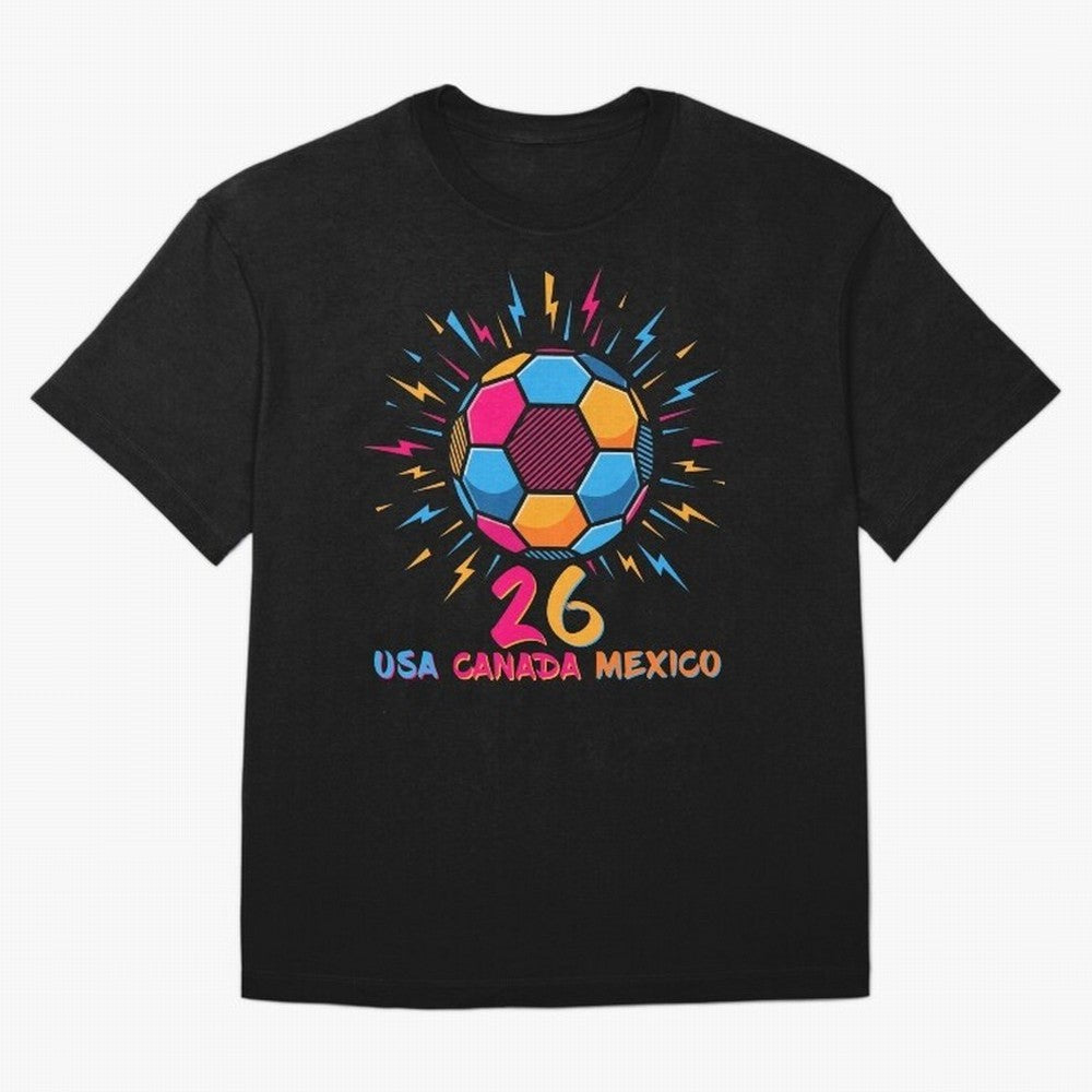 2026 Colorful Soccer Ball USA Canada Mexico 26 Classic T-Shirt Bring Global Tournament Vibes to the FIFA World Cup 2026 USA Canada Mexico Journey through Haaland Highlights, England and Germany Pride, Goal Celebration Energy, Supporter Heritage,