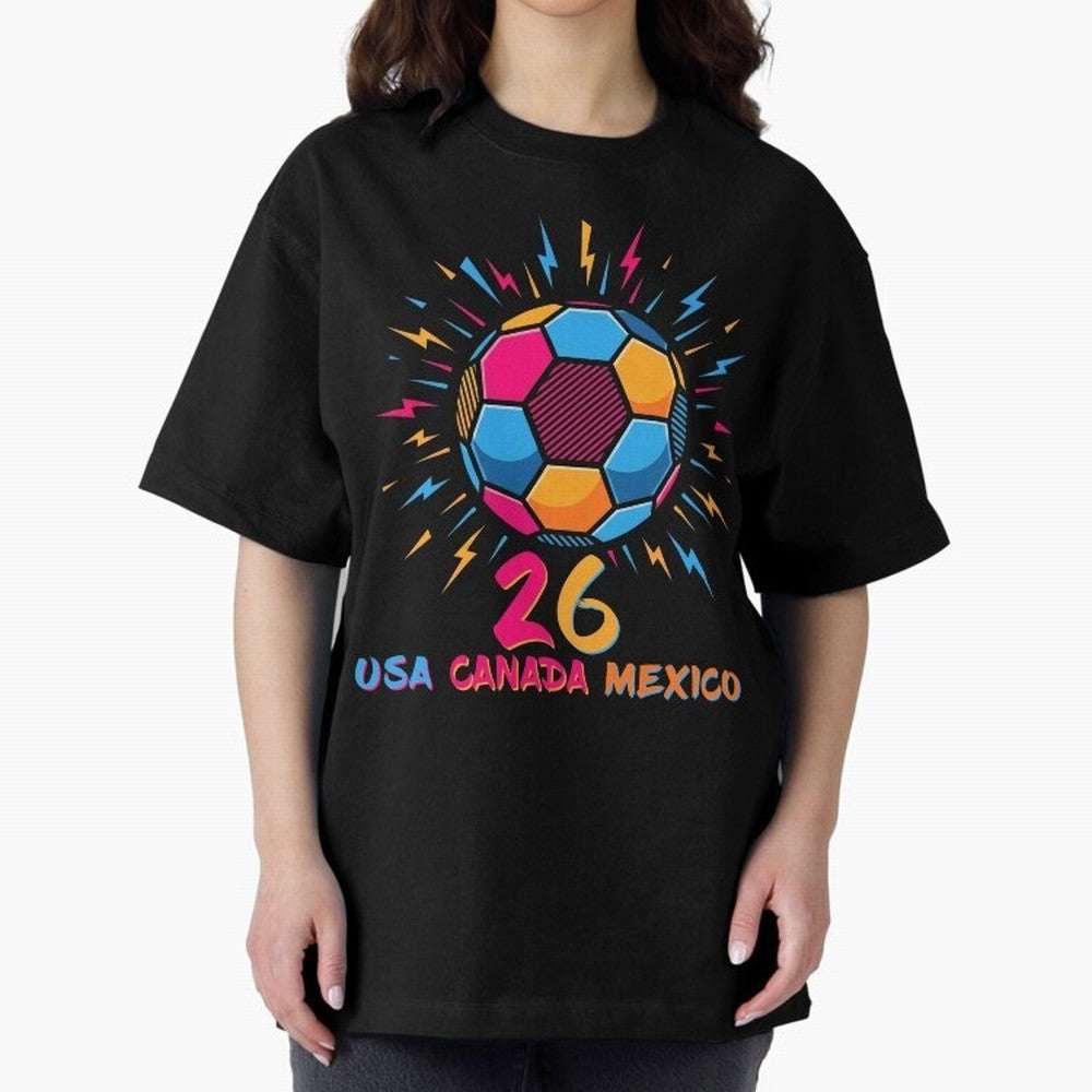 2026 Colorful Soccer Ball USA Canada Mexico 26 Classic T-Shirt Bring Global Tournament Vibes to the FIFA World Cup 2026 USA Canada Mexico Journey through Haaland Highlights, England and Germany Pride, Goal Celebration Energy, Supporter Heritage,