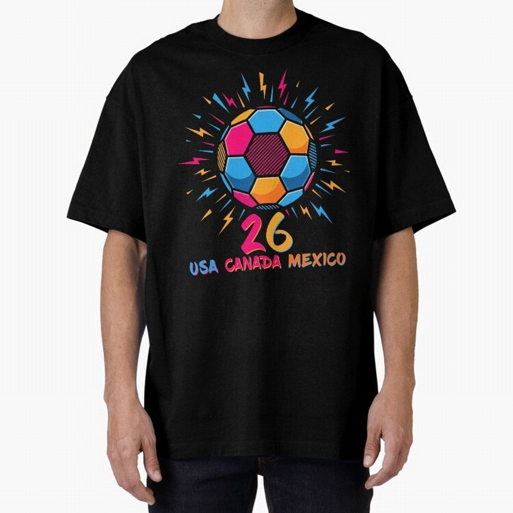 2026 Colorful Soccer Ball USA Canada Mexico 26 Classic T-Shirt Bring Global Tournament Vibes to the FIFA World Cup 2026 USA Canada Mexico Journey through Haaland Highlights, England and Germany Pride, Goal Celebration Energy, Supporter Heritage,