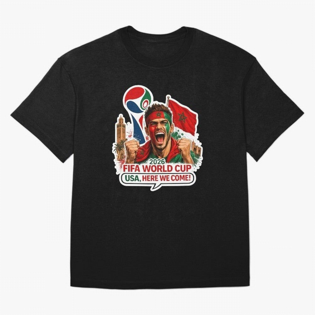 Morocco 2026 World Cup Fan Classic T-Shirt Bring Global Football Passion for FIFA World Cup 2026 Group Stage, Filled with CR7, Brazil, Supporter Pride, Iconic Celebrations, Legendary Names and Global Match Day Energy; Perfect for Fans, Collectors,