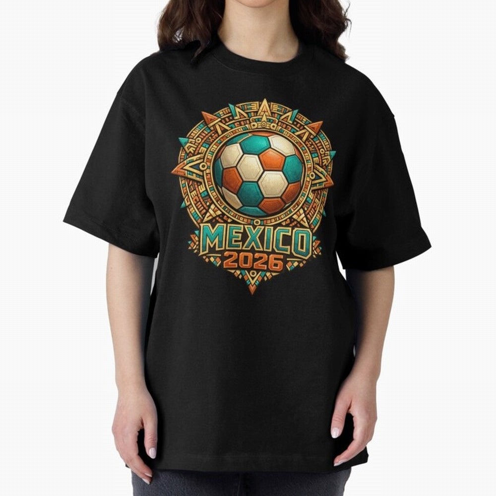 Mexico 2026 World Cup T-Shirt - Aztec Soccer Design - Mexican Heritage Football Tee Classic T-Shirt Stand Proud for FIFA World Cup 2026 Group Stage for Fans of CR7 and Messi and Portugal, Bringing Match Day Excitement, Supporter Culture, Golden