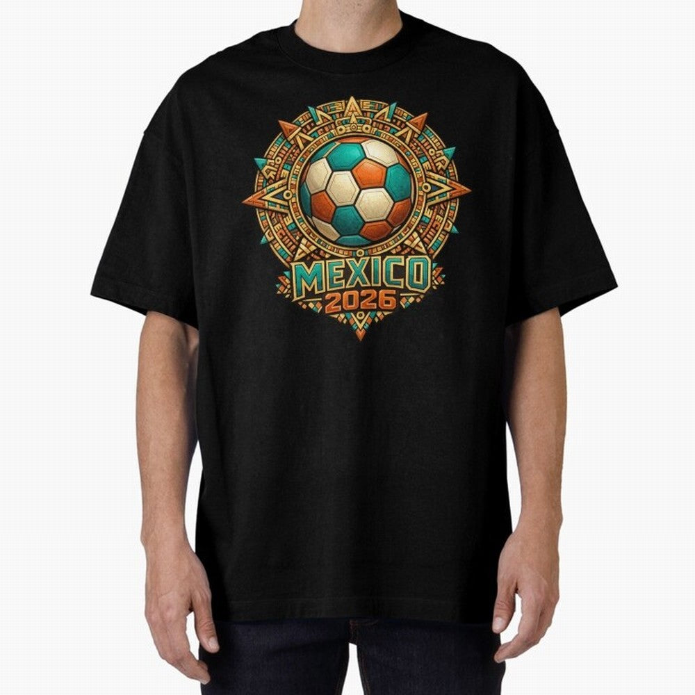 Mexico 2026 World Cup T-Shirt - Aztec Soccer Design - Mexican Heritage Football Tee Classic T-Shirt Stand Proud for FIFA World Cup 2026 Group Stage for Fans of CR7 and Messi and Portugal, Bringing Match Day Excitement, Supporter Culture, Golden