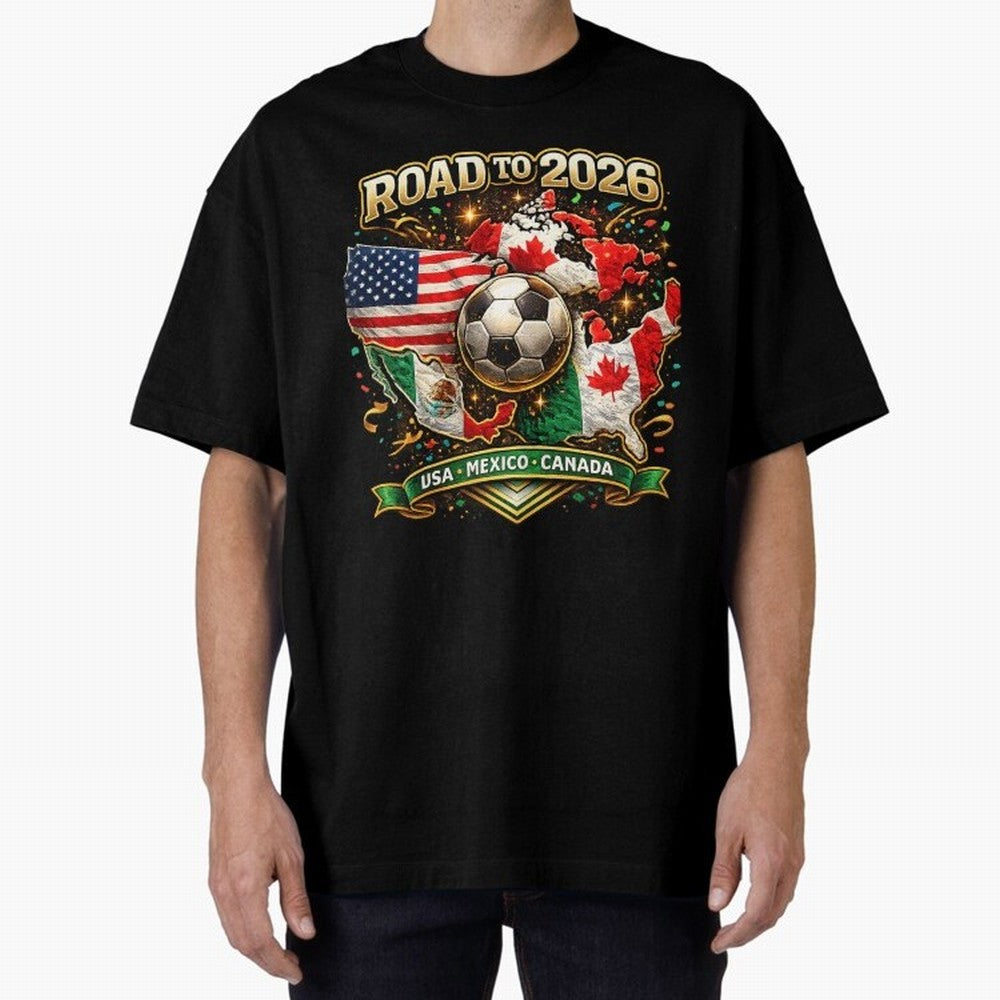 Road to 2026 Soccer Tournament - USA Mexico Canada Flags Classic T-Shirt Celebrate Unforgettable Nights in FIFA World Cup 2026 for Fans of Haaland and Mbappe and Spain, Bringing Soccer Culture, Superstar Moments, National Team Dreams and