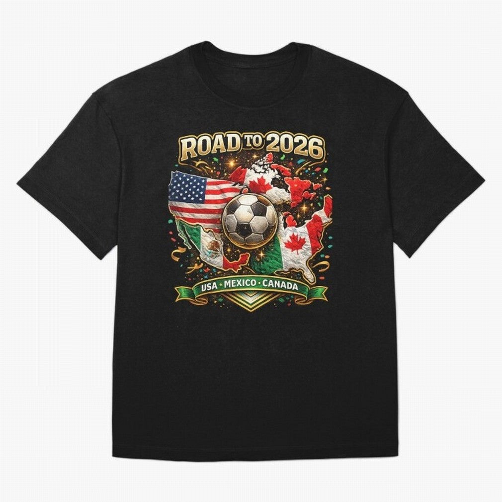 Road to 2026 Soccer Tournament - USA Mexico Canada Flags Classic T-Shirt Celebrate Unforgettable Nights in FIFA World Cup 2026 for Fans of Haaland and Mbappe and Spain, Bringing Soccer Culture, Superstar Moments, National Team Dreams and