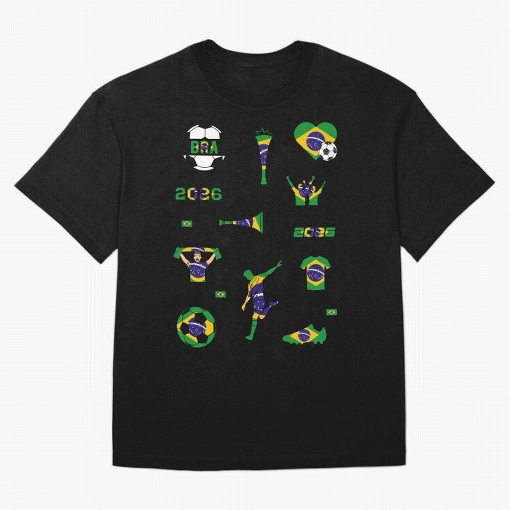 Brazil 2026 Soccer Collection Classic T-Shirt Join the Countdown to FIFA World Cup 2026 USA Canada Mexico Spirit, Connected to Spain, Cristiano Ronaldo, Haaland and CR7, Classic Soccer Heritage, Championship Pressure, Fan Loyalty and International