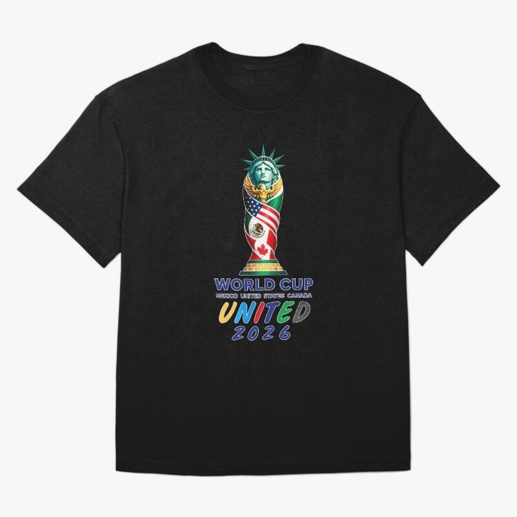 World Cup United 2026 Mexico USA Canada Soccer Design Classic T-Shirt Celebrate Fan Culture around FIFA World Cup 2026 Group Stage Spirit, Centered on Portugal, Messi, Vintage Soccer Flavor, Modern Football Stars, National Flags and Final Night