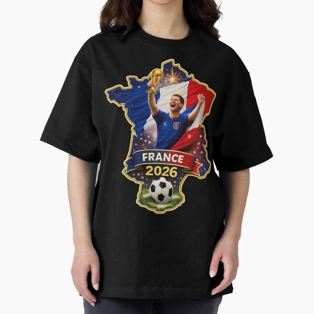 France Map Silhouette 2026 Football Victory Graphic Classic T-Shirt Bring Trophy Dreams to FIFA World Cup 2026 Spirit, Capturing Netherlands, Messi, Neymar and Mbappe, Supporter Pride, Iconic Celebrations, Legendary Names and Global Match Day