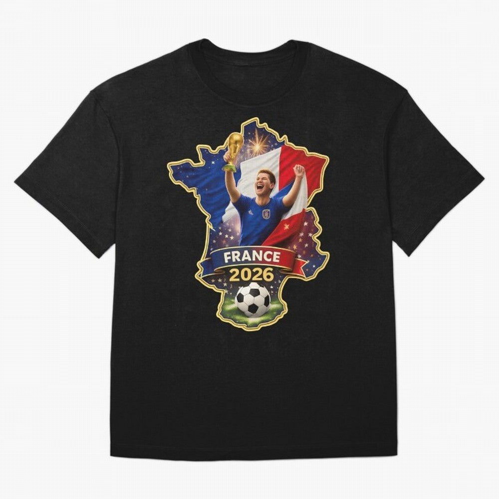 France Map Silhouette 2026 Football Victory Graphic Classic T-Shirt Bring Trophy Dreams to FIFA World Cup 2026 Spirit, Capturing Netherlands, Messi, Neymar and Mbappe, Supporter Pride, Iconic Celebrations, Legendary Names and Global Match Day