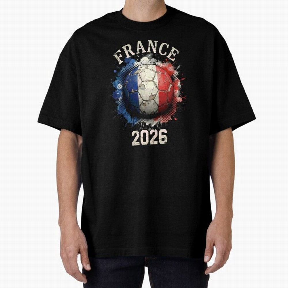 France 2026 Football Art | Vintage Tricolor Soccer Ball Splash Design Classic T-Shirt Bring Match Day Fire to the FIFA World Cup 2026 USA Canada Mexico Journey through Messi, CR7 and Mbappe Highlights, France Pride, Classic Soccer Heritage,