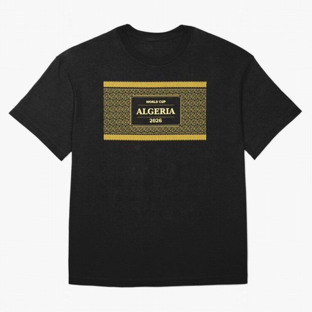 Algeria Football Fan 2026 Black Gold Luxury ¡ª Soccer Fan Gift Classic T-Shirt Follow the Road to FIFA World Cup 2026 USA Canada Mexico Highlighting Cristiano Ronaldo, Spain Energy, Match Day Excitement, Supporter Culture, Golden Goals and Global