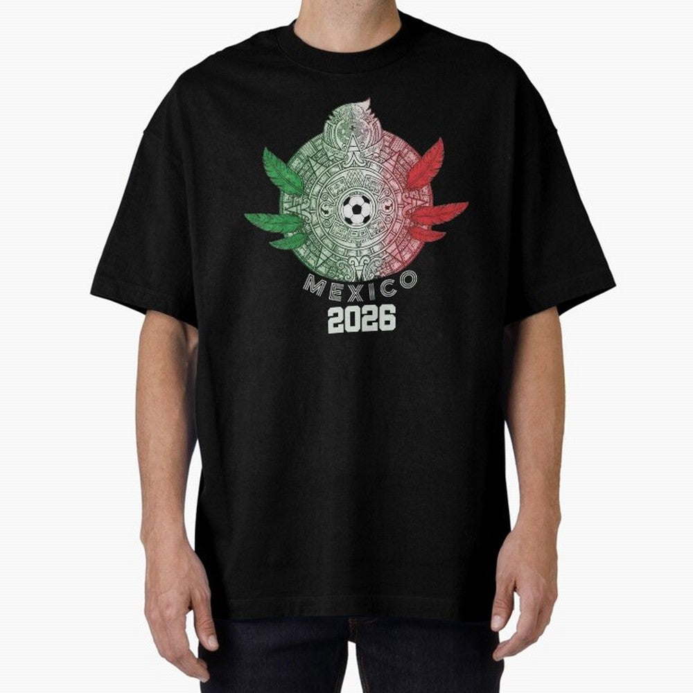Mexico 2026 Aztec Sun Statement Classic T-Shirt Carry National Pride through Global Football Passion for FIFA World Cup 2026 USA Canada Mexico, Inspired by CR7 and Messi, Brazil, Retro Football Energy, Iconic Rivalries, Trophy Chase Drama and
