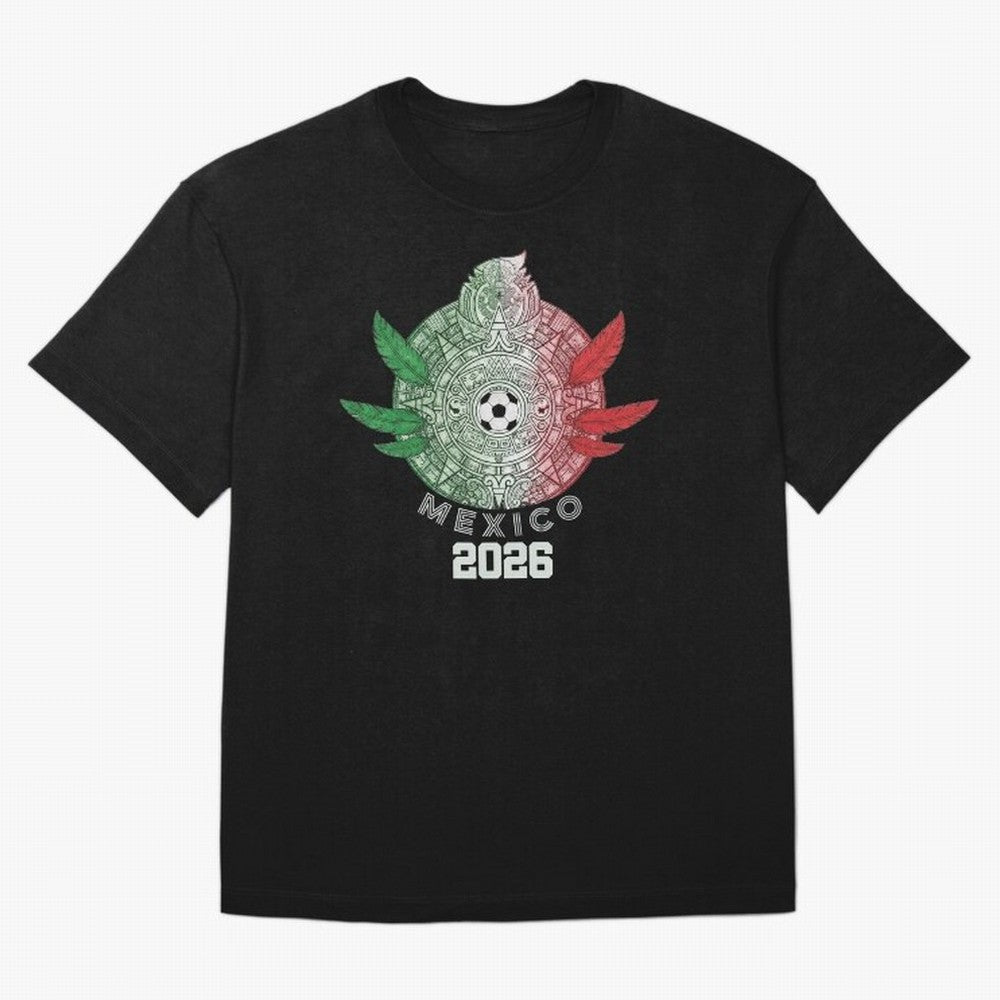 Mexico 2026 Aztec Sun Statement Classic T-Shirt Carry National Pride through Global Football Passion for FIFA World Cup 2026 USA Canada Mexico, Inspired by CR7 and Messi, Brazil, Retro Football Energy, Iconic Rivalries, Trophy Chase Drama and