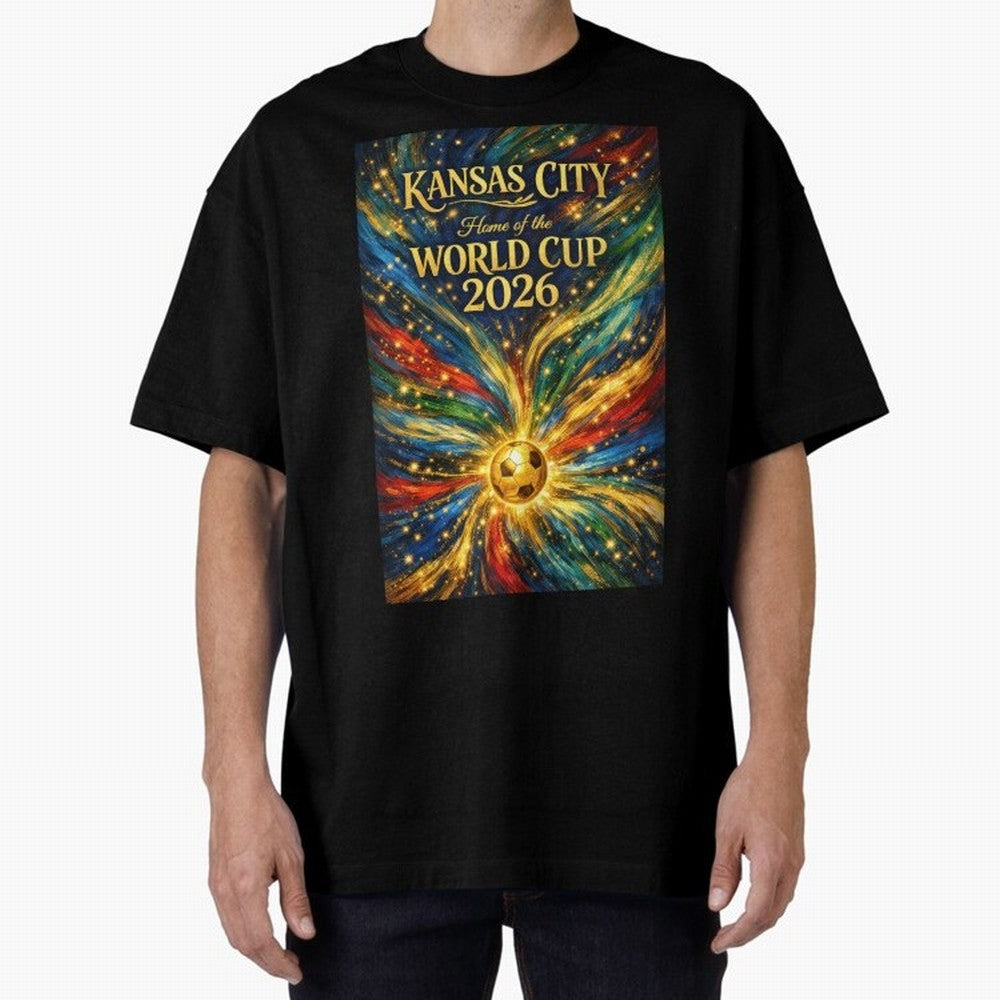 Kansas City World Cup 2026 Starburst Soccer Poster ¡ª Van Gogh Fluid Art Print Classic T-Shirt Join Supporters Worldwide for Global Football Passion for FIFA World Cup 2026, Inspired by Messi, Neymar and Mbappe, England, Football Passion, Legendary