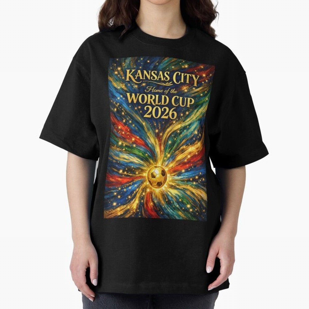 Kansas City World Cup 2026 Starburst Soccer Poster ¡ª Van Gogh Fluid Art Print Classic T-Shirt Join Supporters Worldwide for Global Football Passion for FIFA World Cup 2026, Inspired by Messi, Neymar and Mbappe, England, Football Passion, Legendary