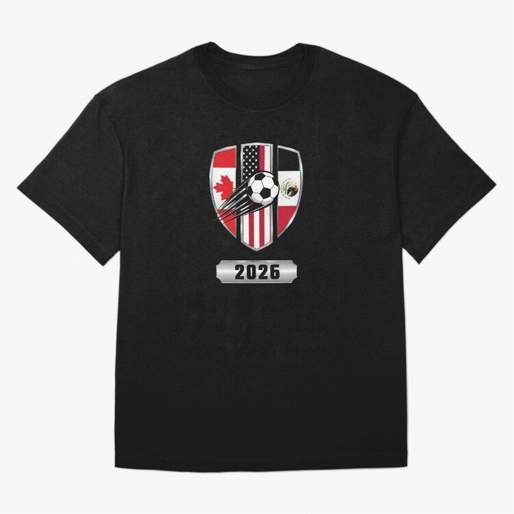 North United America Shield 2026 Cup T-Shirt_82794382 Classic T-Shirt Carry the Dream of FIFA World Cup 2026 USA Canada Mexico Driven by Neymar, Brazil Energy, Soccer Culture, Superstar Moments, National Team Dreams and Competitive Fire; Ideal for