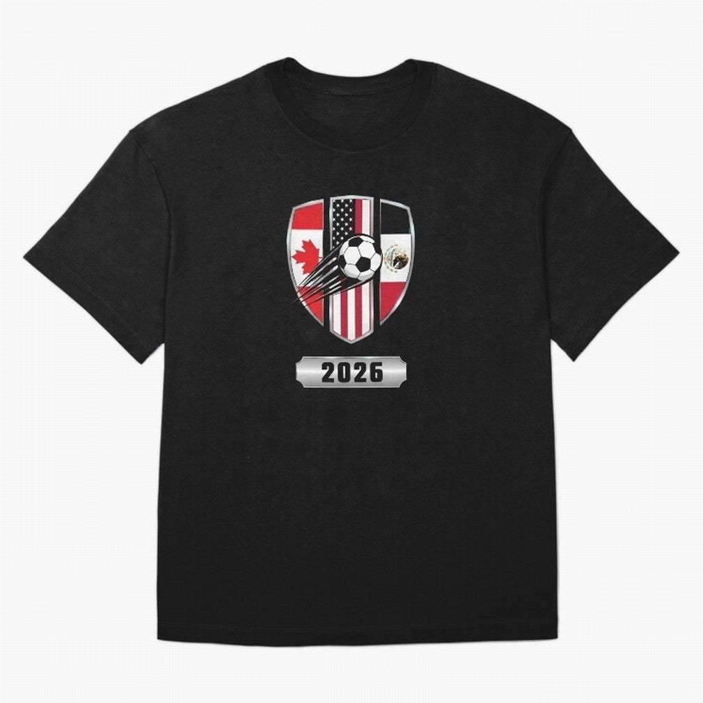 North United America Shield 2026 Cup T-Shirt_82794382 Classic T-Shirt Join FIFA World Cup 2026 USA Canada Mexico for Fans of Mbappe and Neymar and England and Germany, Bringing Worldwide Fan Energy, Dramatic Goals, Stadium Lights and Championship