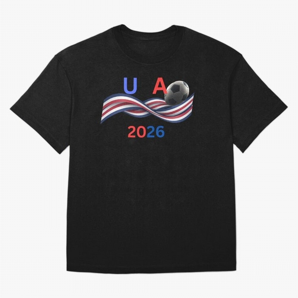 USA 2026 Soccer Ball With Waving Flag - United States Football Team Support? Classic T-Shirt Remember Iconic Moments from FIFA World Cup 2026 USA Canada Mexico for Fans of Haaland and Mbappe and Argentina, France and Brazil, Bringing Tournament