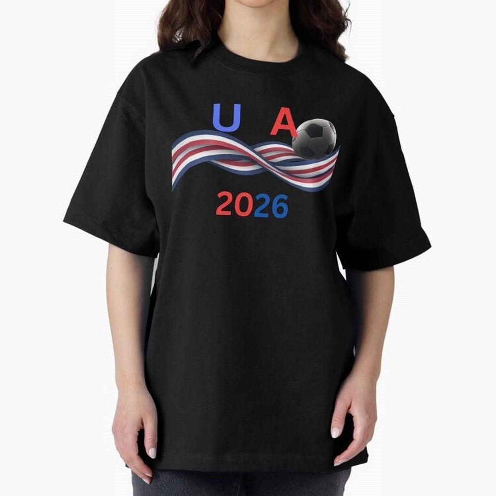 USA 2026 Soccer Ball With Waving Flag - United States Football Team Support? Classic T-Shirt Remember Iconic Moments from FIFA World Cup 2026 USA Canada Mexico for Fans of Haaland and Mbappe and Argentina, France and Brazil, Bringing Tournament