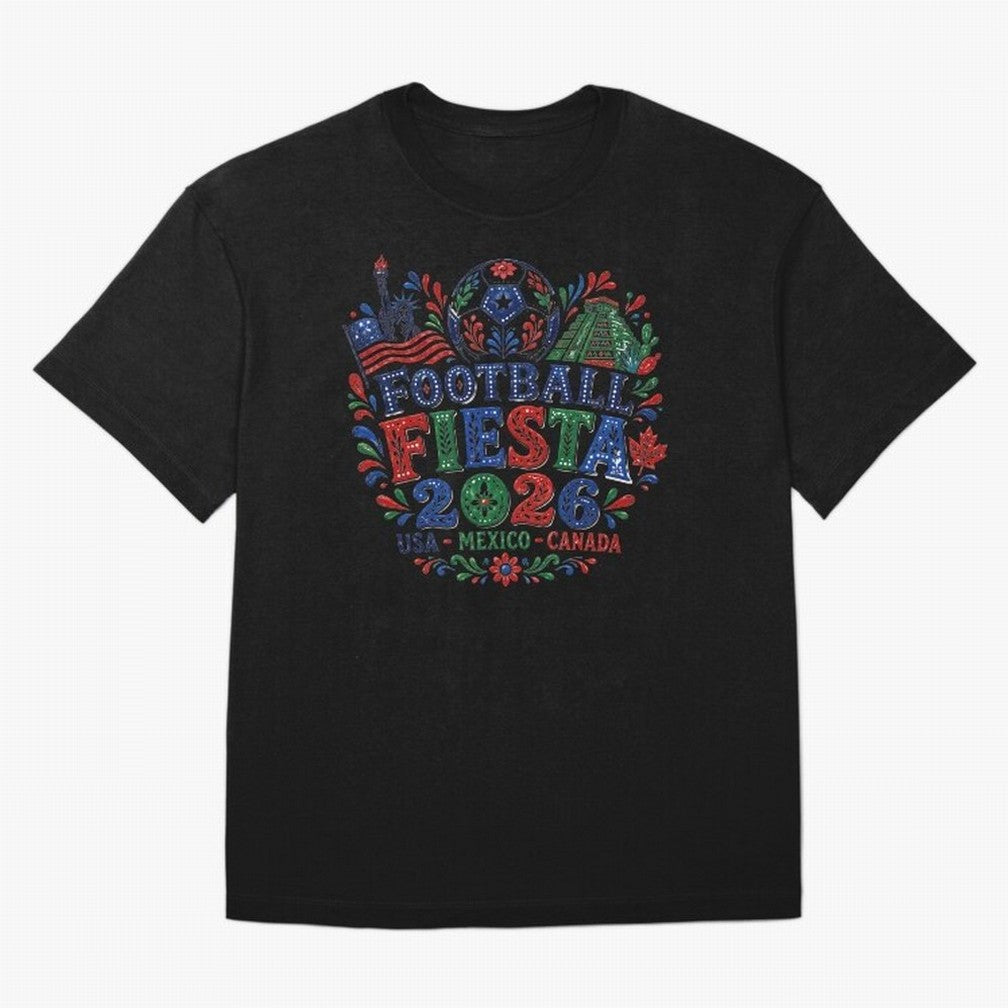 Football Fiesta 2026 USA Mexico Canada Soccer Art Classic T-Shirt Support Your Favorite Stars during FIFA World Cup 2026 for Fans of Mbappe and Neymar and France and Portugal, Bringing Soccer Culture, Superstar Moments, National Team Dreams and