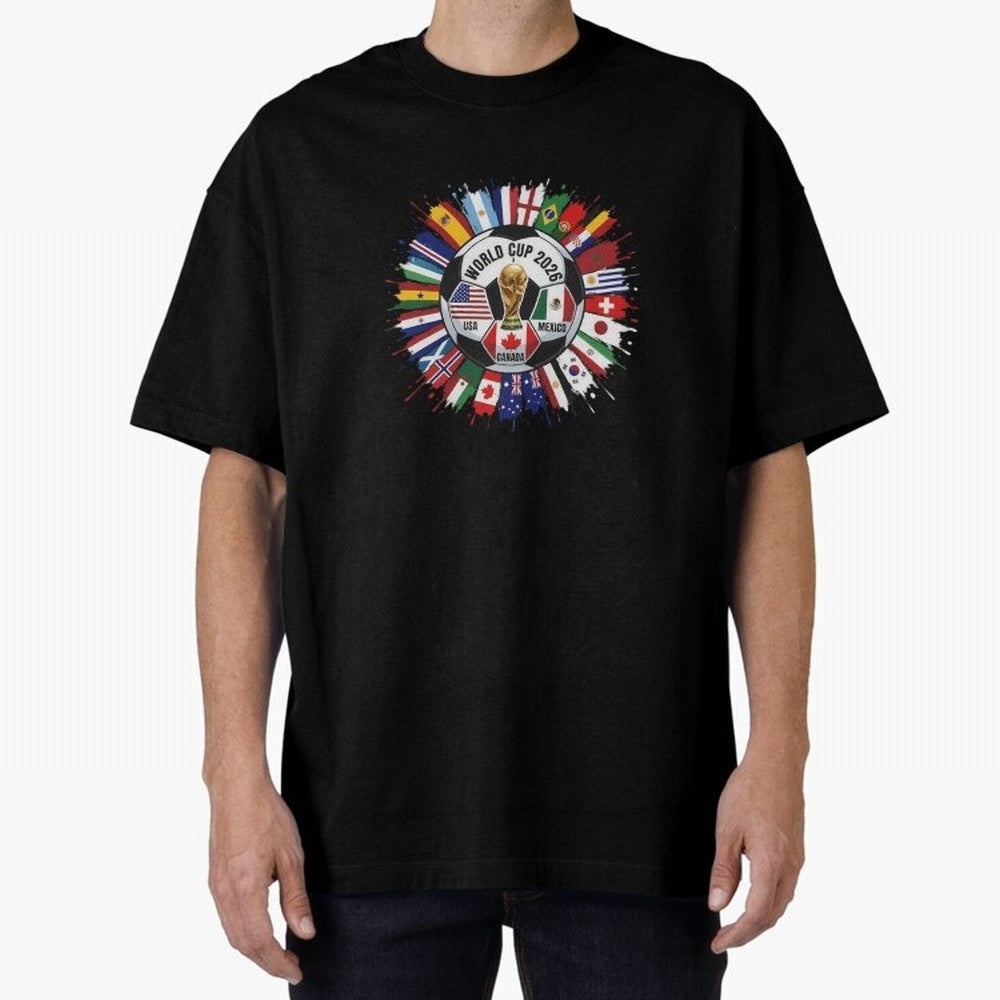 World Cup 2026 Kids, USA Mexico Canada Host Countries, International Football Flags Top, Gameday Soccer Apparel, Soccer Fan Youth Classic T-Shirt Celebrate Supporters United by Global Football Passion for FIFA World Cup 2026, Connected to Messi,