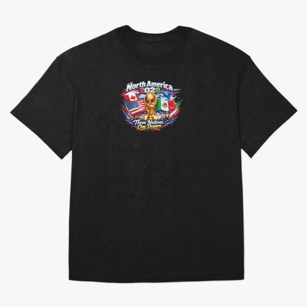 2026 Football Fan Design - North America - Three Nations One Dream Classic T-Shirt Discover FIFA World Cup 2026 USA Canada Mexico for Fans of Mbappe and Netherlands, Bringing Vintage Soccer Flavor, Modern Football Stars, National Flags and Final