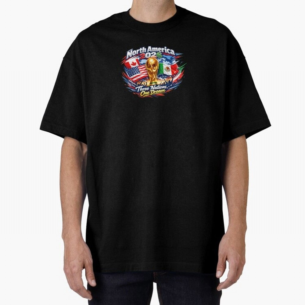 2026 Football Fan Design - North America - Three Nations One Dream Classic T-Shirt Discover FIFA World Cup 2026 USA Canada Mexico for Fans of Mbappe and Netherlands, Bringing Vintage Soccer Flavor, Modern Football Stars, National Flags and Final