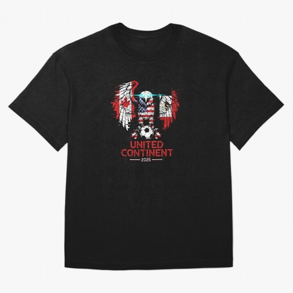 Glitched North America Eagle World Cup Soccer 2026 T-Shirt_83958408 Classic T-Shirt Upgrade FIFA World Cup 2026 Celebrating Neymar, France Energy, Game Day Rituals, Football Legends, Country Pride and the Road to the Final; Made for Collectors Who