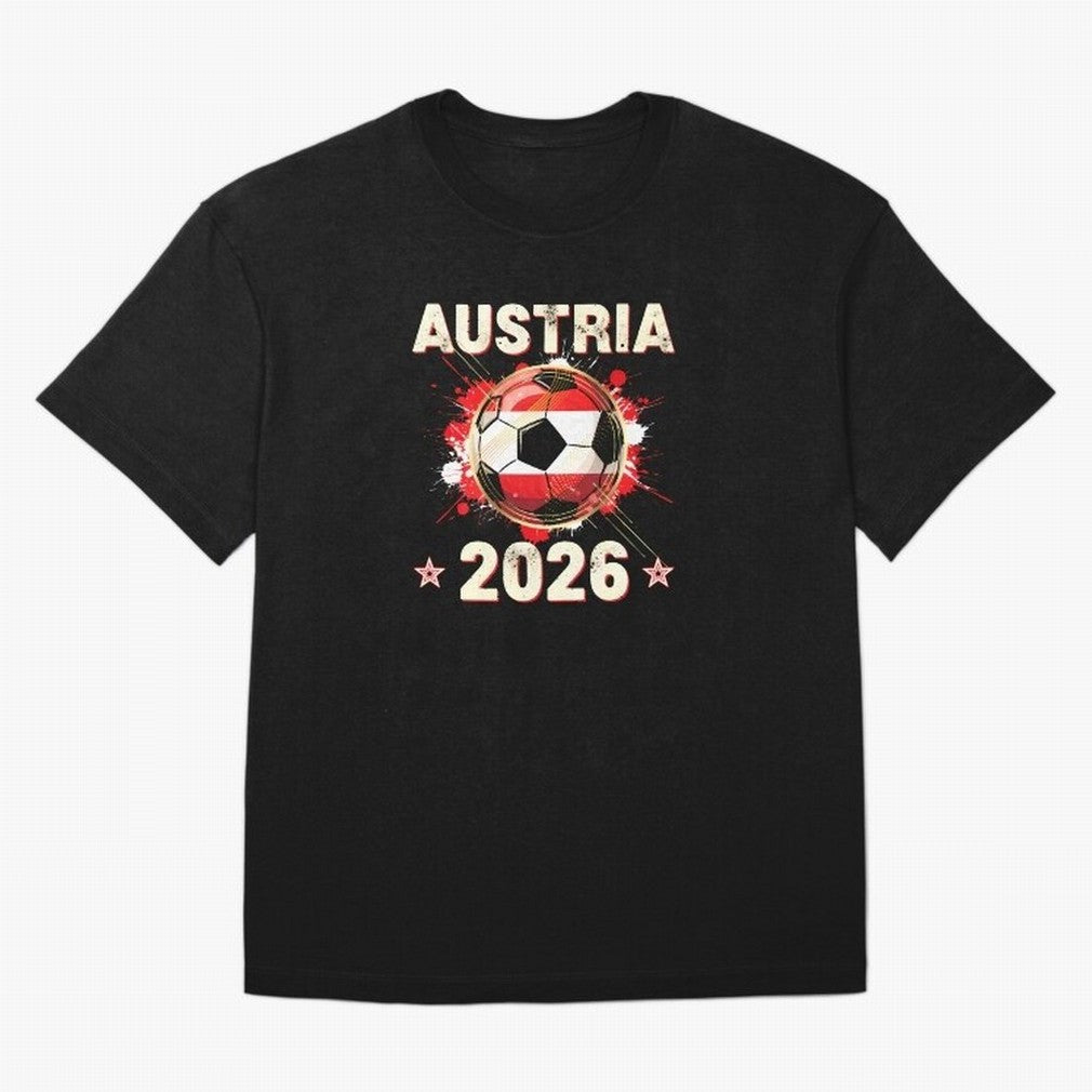World Cup 2026 Austria Soccer Ball North America - Austrian Fan Gift T-Shirt_85028223 Classic T-Shirt Keep the Legacy of FIFA World Cup 2026 Group Stage Spirit, Driven by Netherlands, CR7 and Messi, Championship Spirit, Famous Goals, Roaring Crowds