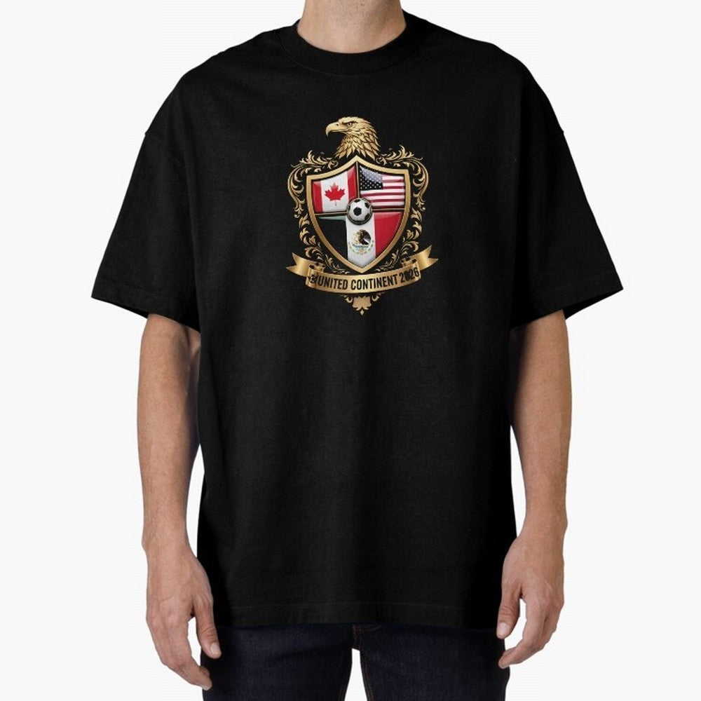 Golden Continental Eagle Soccer World Cup Crest 2026 T-Shirt_83050983 Classic T-Shirt Celebrate the Biggest Stage of the FIFA World Cup 2026 Group Stage Journey through Neymar Highlights, England and Germany Pride, Sports Nostalgia, International